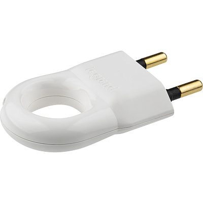 Вилка 2К 6А белая